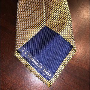 Ermenegildo Zegna gold 100% silk tie